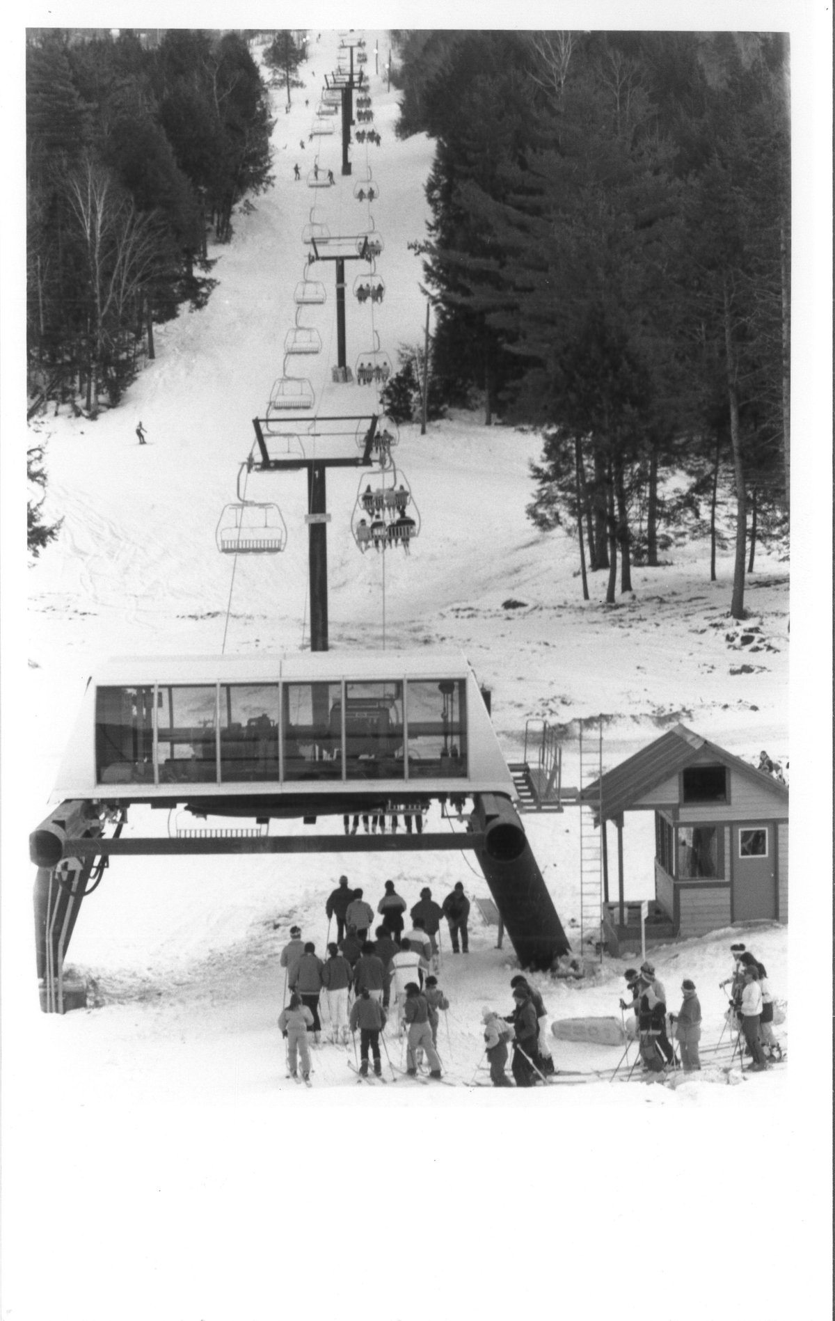 The original Martock chairlift and base lodge