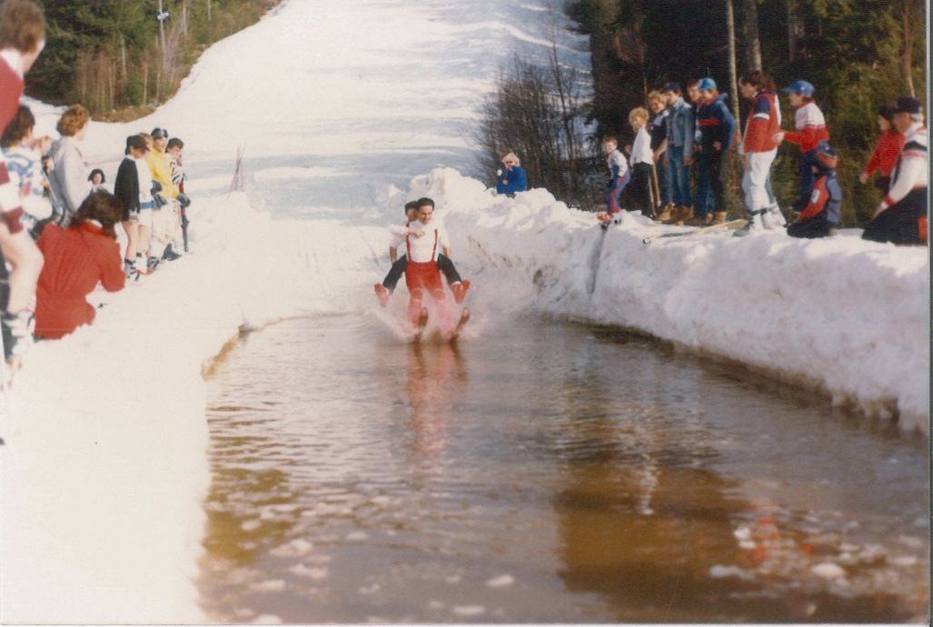 Slush Cup pond skim in the 1980s