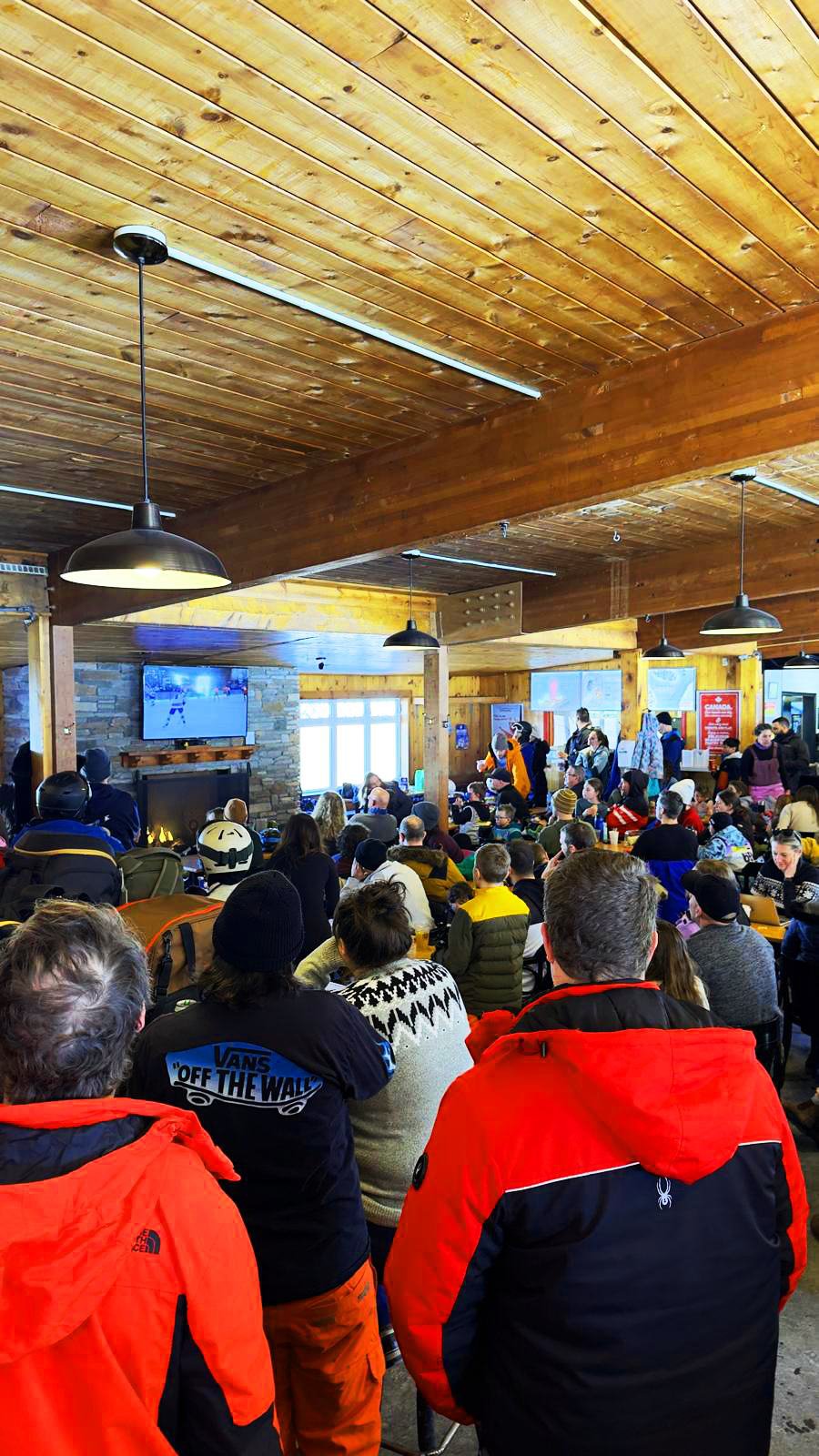 Guests gathered in the Martock lodge