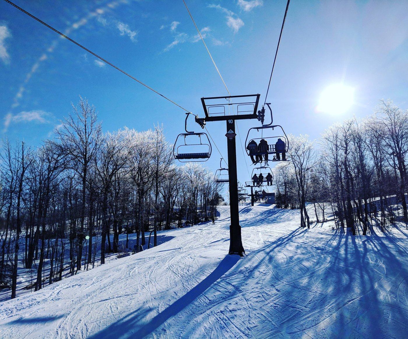 The Martock quad chair on a bright winter day